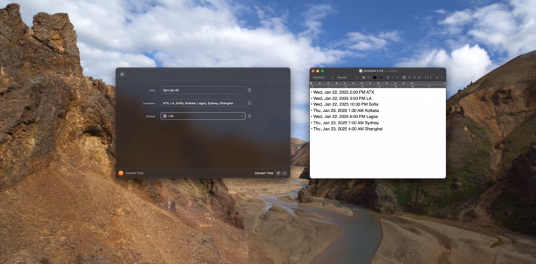 Raycast Time Zone Conversion Extension